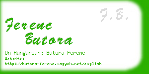 ferenc butora business card